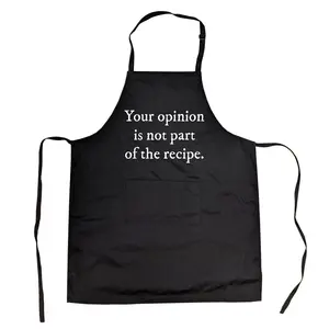 Your Opinion Is Not Part of The Recipe Cookout Apron Funny Sarcastic Kitchen Chef Novelty Smock Funny Aprons Adjustable Household Items Graphic Print Sarcastic Apron Funny Food Cover Novelty Cooking Aprons for Black