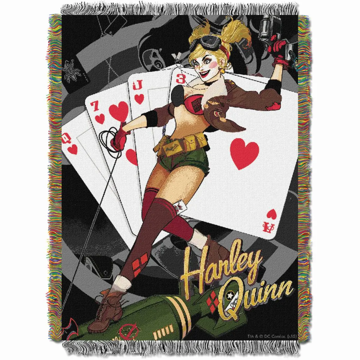 Warner Bros. Batman & Harley Quinn Cartoon Art Woven Tapestry Wall Hanging, 48x60 in Home Decor, Room Decor (Home Supplies)
