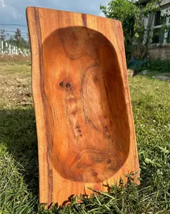 21" AVOCADO Hand Carved Artisan Bowl