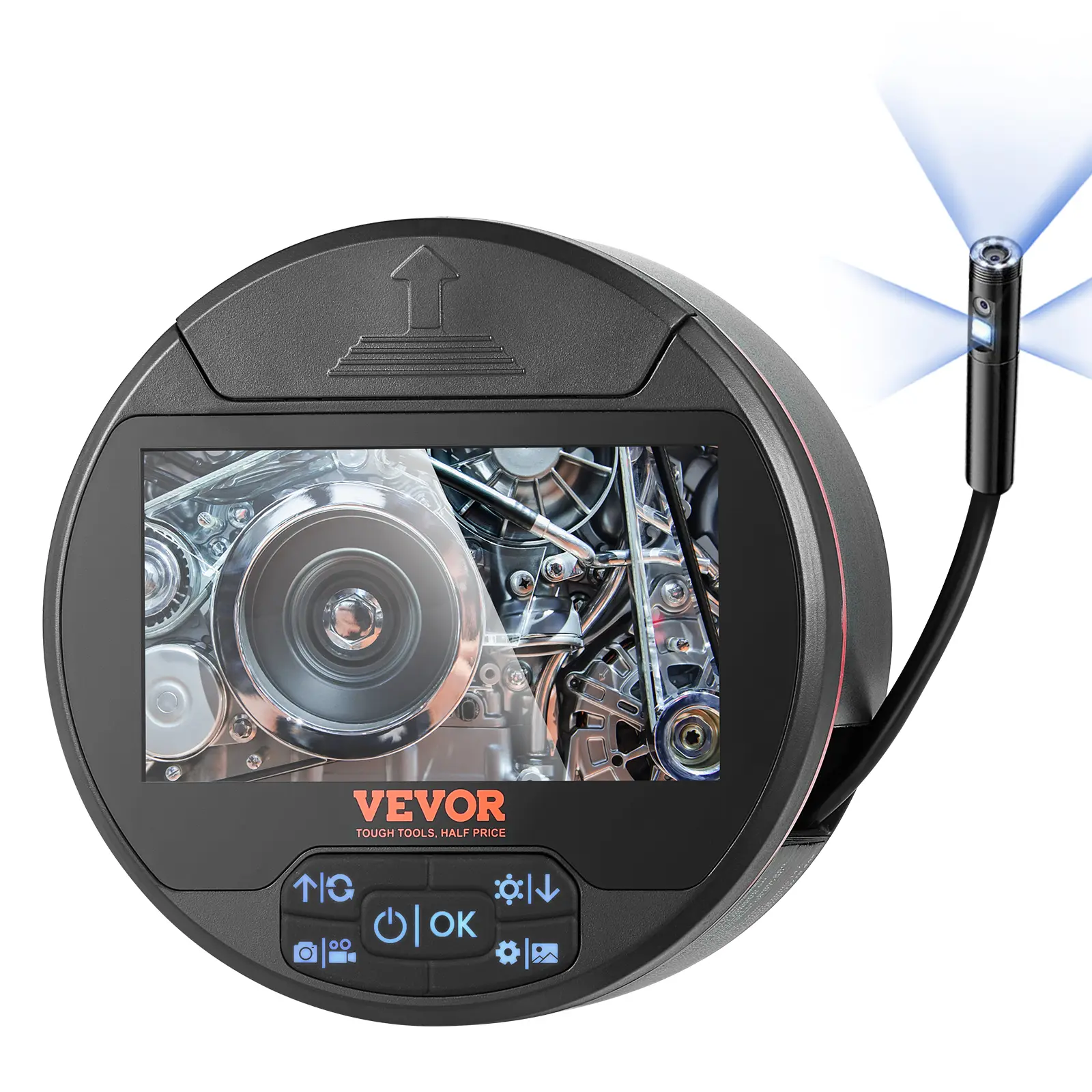 【Summerfinds】VEVOR Borescope Triple Lens Endoscope Camera with Light,4.3" IPS Screen Inspection Camera with 8 + 2 LightsIP67 Waterproof Snake Scope Camera for AutomotivePlumbing (16.4FT Cable32GB Card)