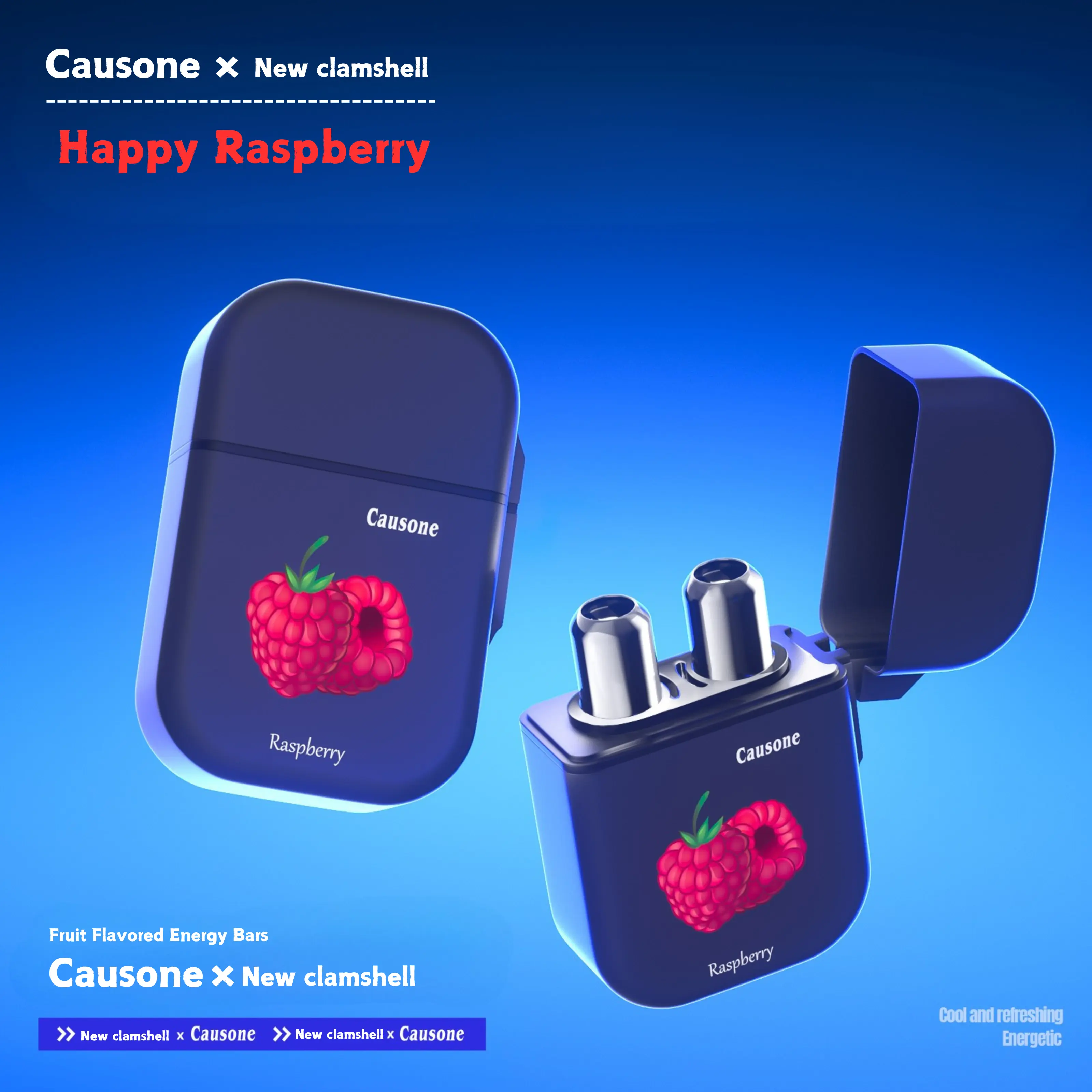 Nasal Stick Inhaler, Powerful Essential Oil, Fresh Vibe, On-The-Go, Breathe In Life, Multi Fruity Flavor with 2 Replaceable Sticks, Raspberry Flavor