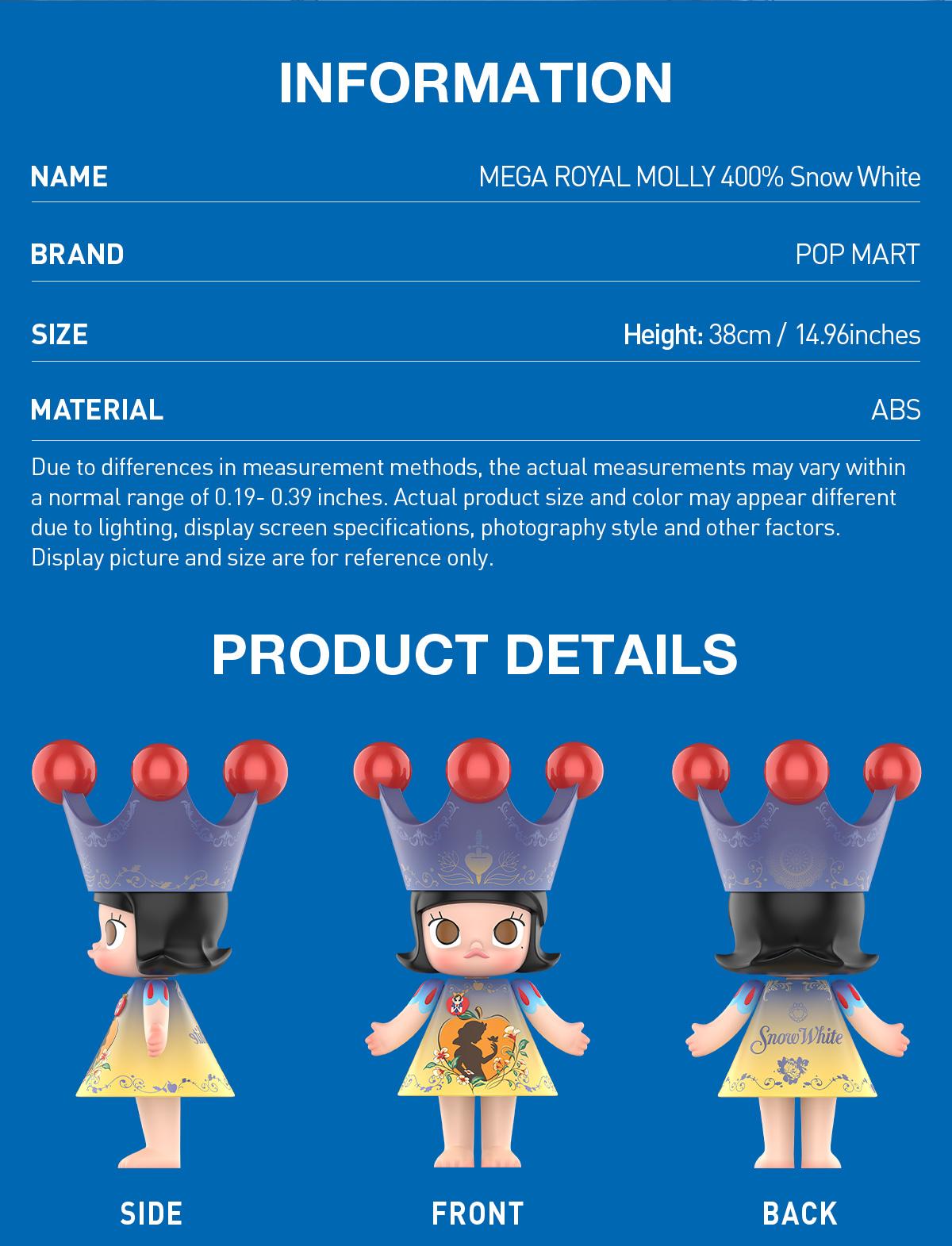 POP MART MEGA ROYAL MOLLY 400% Snow White