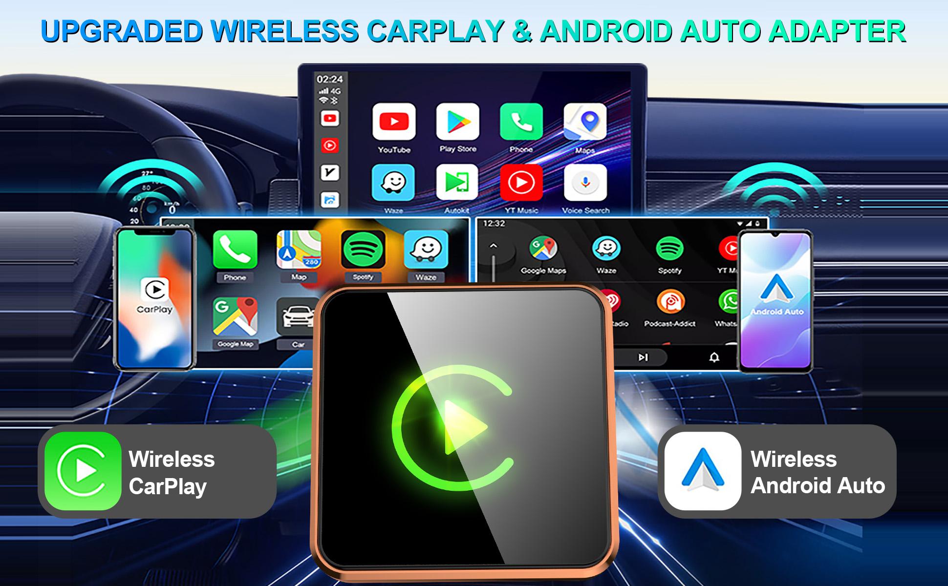 Mini Orange Cube Wireless CarPlay & Android Auto Adapter 2026 Plug & Play Fast Auto-Reconnect for Enhanced Connectivity