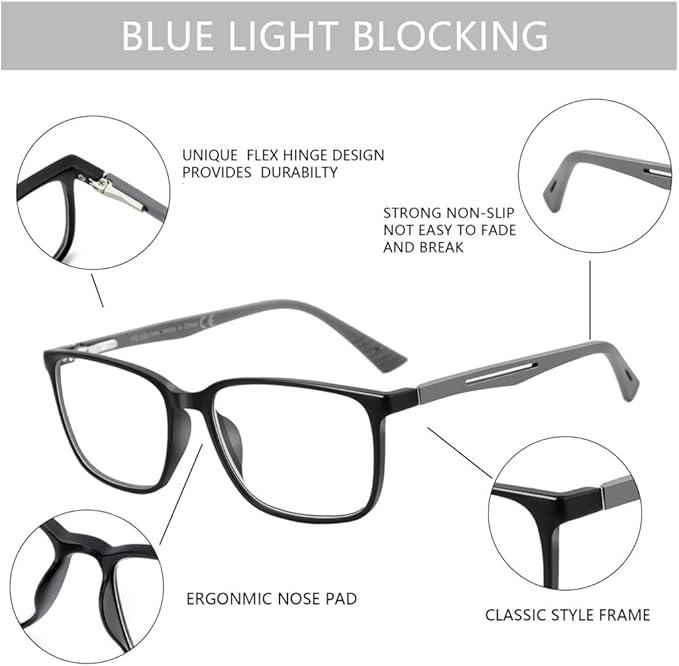 ZENOTTIC Blue Light Glasses for Office, Gaming & Screen Time – Ultra Lightweight TR90 Frame, All-Day Comfort, Unisex