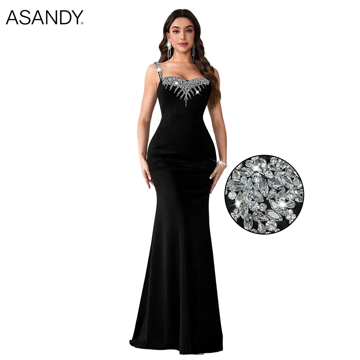 luxury black evening dress Luxury Black Flowers Rose Mermaid African Women Evening Dresses Prom G –  Siaoryne