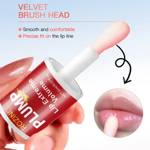 ROZINO Plump Lip Extreme Volume Serum 2ml Pink Liquid Chili Lip Oil with Natural Chili Extract Glycerin & Hyaluronic Acid for Hydrated Full Lips Hydrating Daily Gloss Lipstick Wipe Moisturizer Moisture Glossy