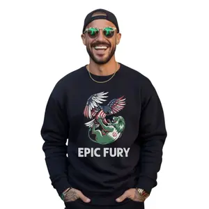 Epic Fury 2026 Usa Sweatshirt, Supporters Patriotics Gift Hoodie, Graphic Tee, Eagle Vs Tiger Retro Epic Unisex T Shirt, Unisex Sweater Pullover Tee