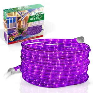 Rope Light LED - 24 Feet (7.3 m), for Indoor and Outdoor use - 10MM Diameter - 144 LED Long Life Bulbs Decorative Rope Tube Lights
