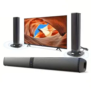 Wireless Enhanced Home Theater System Surround Sound Bar for Smart TV - High Power 4 Speaker System with Adjustable Speakers & Subwoofer - Can Be Used for PC Games Projectors - Bathroom Radio - Remote Control