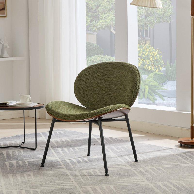Metal Shell Chair Modern Shell Chair, Upholstered Single Seat Chair, Metal Leg, Fabric ...