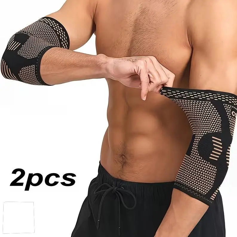 Copper Elbow Compression Sleeves - 2 Pair Elbow Support for Tennis Elbow, Golfer, Weight Lifting, Fitness - Suitable for Men and Women,Suitable for golf, tennis, basketball, running, and everyday use.