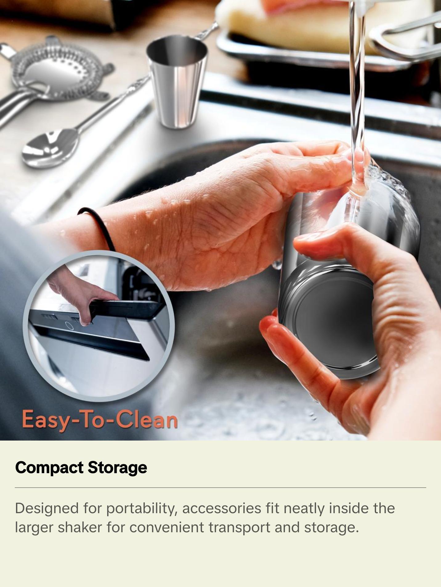 15 Pcs Bartender Set - Drink Mixer with Essential Bar Accessory Tools with Cocktail Shaker Stainless Steel Utensils Reusable