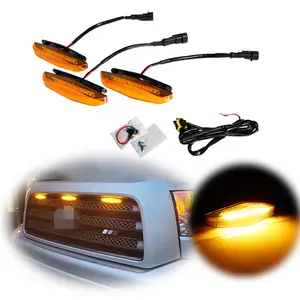 3PCS Amber LED Front Grille Light Running DRL Lamp Kit For Including SR5, TRD off-road, Limited, TRO Pro Toyota 4Runner 2014 2015 2016 2017 2018 2019 2020 2021