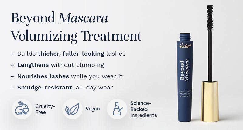 City Beauty Beyond Mascara – Lash Volumizing Treatment for Thicker, Fuller-Looking Lashes | Rich Black Pigment with Biotin & Keratin to Support Lash Strength, Hydration & Density | Smudge-Resistant Formula