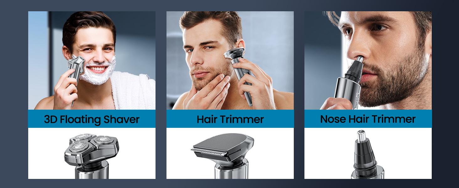 Men's Rechargeable Titanium Electric Shaver - 10000RPM Motor, IPX8 Waterproof, USB Fast Charging, Shower-Safe, Travel Lock, Ideal for Father's Day Face Grooming