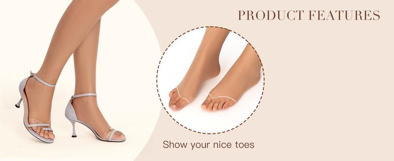 MANZI 3 Pairs Toeless Pantyhose Tights for Women Ultra Thin 10D Toe Open Control Top Pantyhose TikTokShopBlackFriday