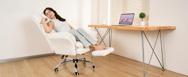 【New Year Sale】Big and Tall Office Chair, Flip Armrests for Pets & Cross Legged Sitting, Executive Ergonomic Computer Gaming Chair with Foot Rest, Teddy Fleece Wide Seat Reclining Desk Chair, White Vanity Chair 【New Year Sale】Big and Tall Office Chair, Flip Armrests for Pets & Cross Legged Sitting, Executive Ergonomic Computer Gaming Chair with Foot Rest, Teddy Fleece Wide Seat Reclining Desk Chair, White Vanity Chair