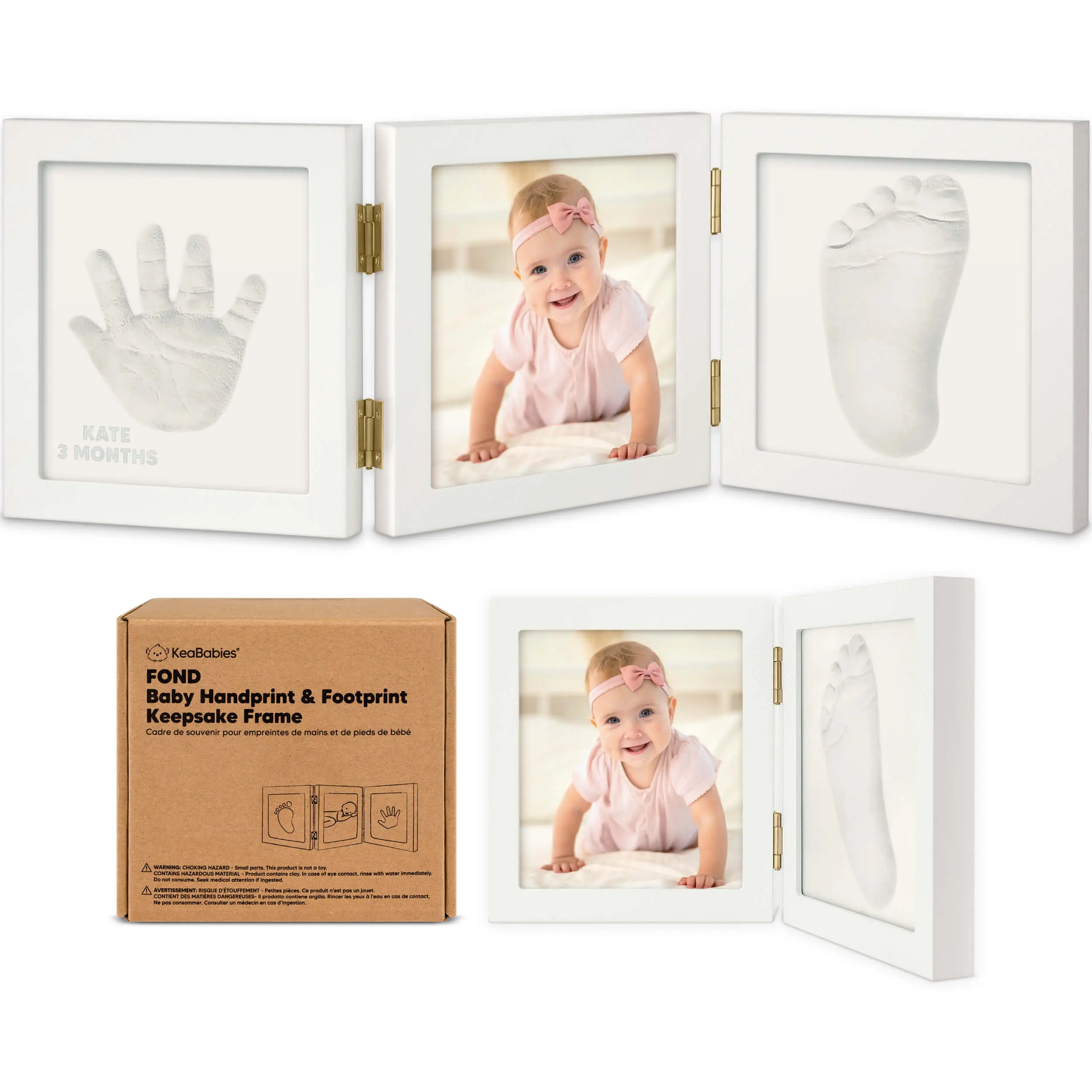 KeaBabies Baby Shower Gifts for Boys, Girls - Baby Hand and Footprint Kit, Newborn Handprint Kit, Keepsake Photo Frame, Nursery Picture Frame, Gender-Neutral Newborn Keepsake Gifts