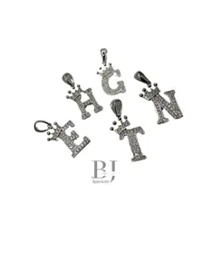 MEDIUM LETTERS WHIT CROWN PENDANT