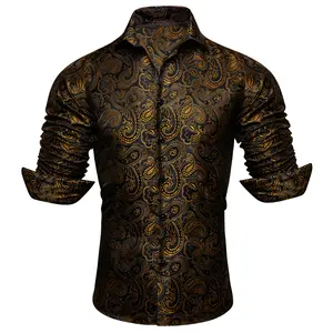 AILISUS Men's Wrinkle Free Casual Shirts Paisley Jacquard Long Sleeve Dress Shirt Breathable Regular Slim Classic Collared Menswear Holiday Wedding Dating Party Prom Men Tops