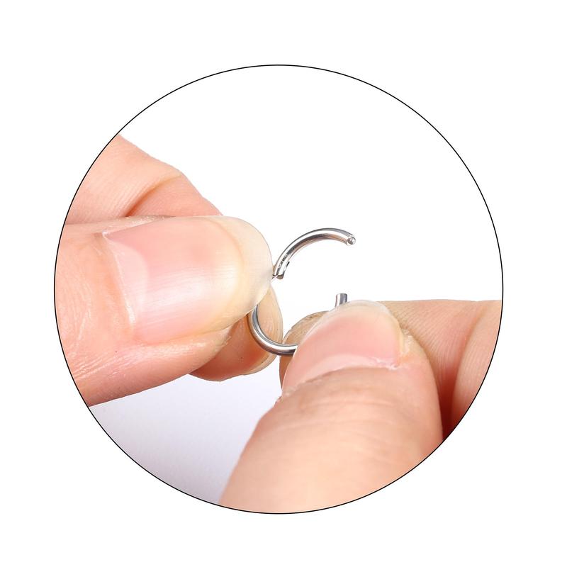 Jstyle 16G Surgical Steel Hinged Clicker Septum Nose Rings Hoop Helix Cartilage Daith Tragus Earrings Body Piercing Jewelry