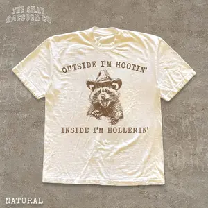 Comfort Colors Funny Raccoon Cowboy T-shirt for Men Women Western Heavyweight Cotton Tee