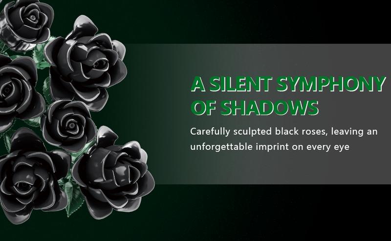 585PCS Black Roses Bouquet Building Set Valentine's Day gifts Contains 12 black roses Gothic Style Artificial Flower Blocks Kit Compatible with Lego for Adults , DIY Home Decor Gift vdaygift