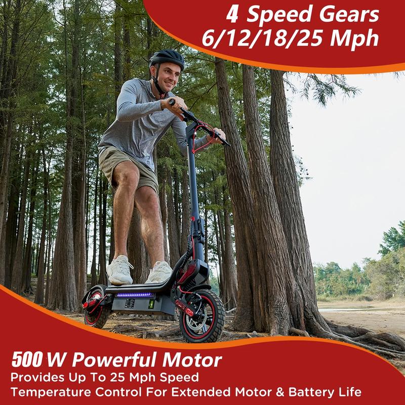 【New Year Sale】 Off Road Powerful Electric Scooter, 10' Pneumatic Tires, LED Screen Design, Double Suspension, APP Control, Adult Commuting Electric Scooter