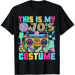 This is My 70s Costume 1970s Party 70's Outfit Men Women Casual Short Sleeve Cotton T-Shirt