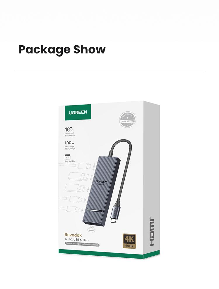 UGREEN Revodok Pro USB-C Hub 6 in 1 10Gbps 4K 60Hz HDMI, 100W Power Delivery for MacBook Pro/Air, iPad Pro-September Restock，TikTokShopBlackFriday ,TikTokShopHolidayHaul