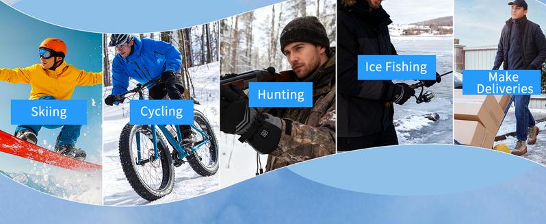 Winter Electric Heated Gloves with Light, USB Touchscreen Gloves for Men & Women - Hand Warmers with Finger Heating, 5V 7500mAh Battery for Hunting, Fishing, Skiing, Motorcycle Winter Electric Heated Gloves with Light, USB Touchscreen Gloves for Men & Women - Hand Warmers with Finger Heating, 5V 7500mAh Battery for Hunting, Fishing, Skiing, Motorcycle