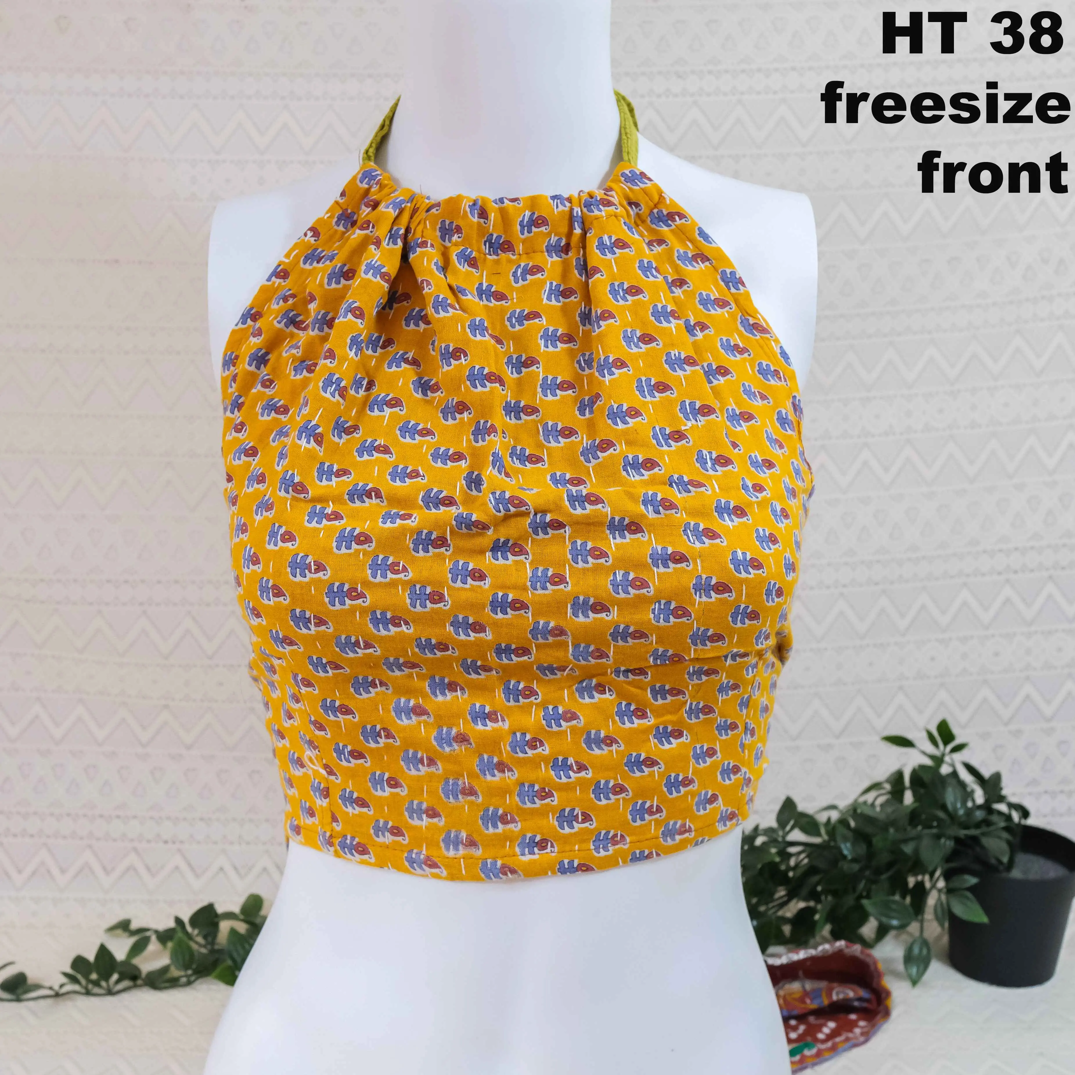 Kantha Halter Top Vintage Bohemian Handmade Upcycled Cotton Summer Crop Top Backless Design Comfortable for Casual Wear - Womenswear
