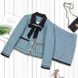 DUSHE Women's 2-Piece Coat & Half Skirt Set, 2026 Spring-Autumn High-End Chic Plain Design, Temperament-Focused Fashion Ensemble for Socialite Style