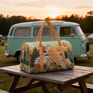 2026 New Short Distance Handheld Quilted Travel Bag | Forest Camper Quilted Weekender Bag | Waterproof Spacious Overnight Bag | Ideal Romantic Gift for Her,Camp Lovers&Outdoor Adventurers,summervibes