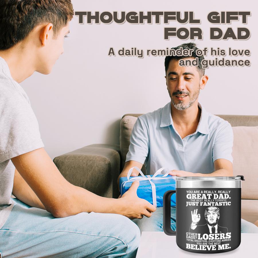 Dad Gift For Men Birthday New Year Gifts From Wife Cool Step Dad Bonus New Dad Godfather Gifts from Children Black Mug Cup, Valentine‘s gift for Boyfriend Husband
