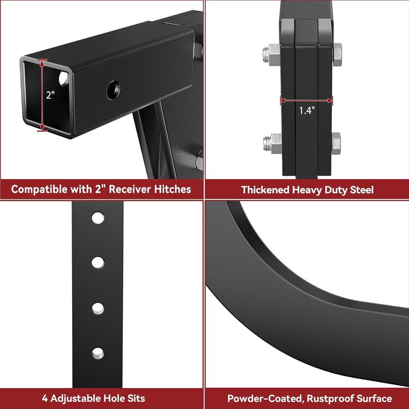 YITAMOTOR Hitch Mounted Ripper, Hitch Lawn Ripper, Middle Buster Plow for ATV/UTV Tractor with 2" Receiver,16" Rigid Drop Shank with Replaceable Ripper Teeth