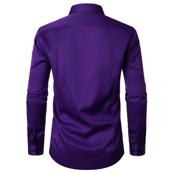 ZEROYAA Men's Long Sleeve Dress Shirt Modern Slim Fit Wrinkle-Free Casual Business Button Up Shirts Elegant Smooth Satin Finish ZEROYAA Men's Long Sleeve Dress Shirt Modern Slim Fit Wrinkle-Free Casual Business Button Up Shirts Elegant Smooth Satin Finish