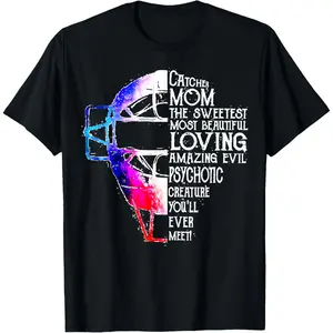 Summer Short Sleeves Softball Catcher-Mom The Sweetest Mother's Day Costume T-Shirt