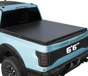 Truck Bed Tonneau Cover Compatible with Ford F150 F-150 2004-2014 6.5 ft Standard Box, Soft Roll Up Style，Cars accessories