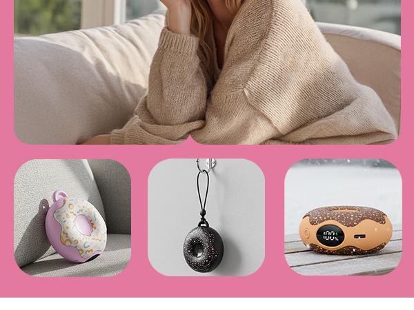 FrSara Hand Warmer, Portable Heater, Donut-Shaped HandWarmers, 3 Heat Settings, 4000mAh Reusable Portable Pocket Heater, Double-Sided Hot Hands for Raynaud's, Golf, Hunting, Stocking Stuffers