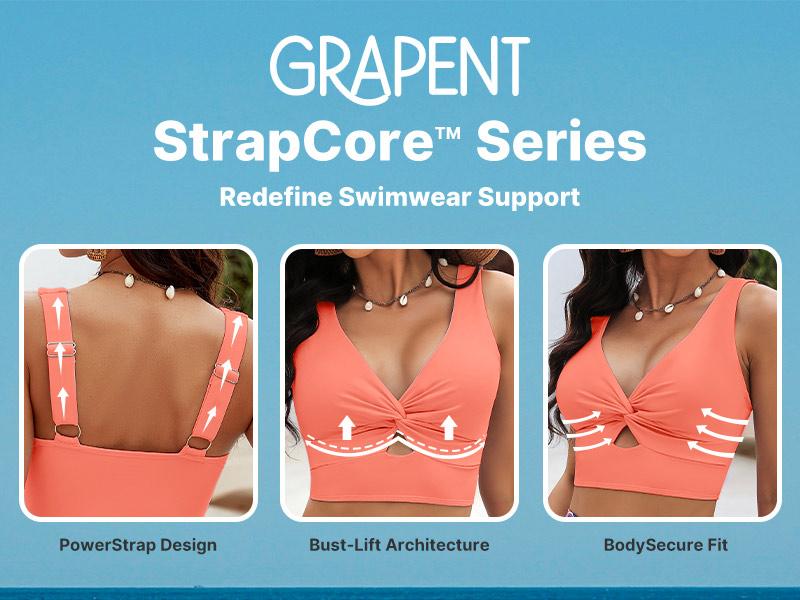 GRAPENT Bikini Tops for Women Cropped StrapCore Tankini Tops Beach Padded Knot Twist Cut Out Adjustable Swimwear Top Only Swimsuit SpringStatements GRAPENT Bikini Tops for Women Cropped StrapCore Tankini Tops Beach Padded Knot Twist Cut Out Adjustable Swimwear Top Only Swimsuit SpringStatements