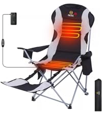 Heated Hammock Camping Chair, Swing Chair, Folding Rocking Chair, Camping Chair, High Back with Stand, Cup Holder, Side Pocket, Heavy Duty 10000mAh Power Bank Included