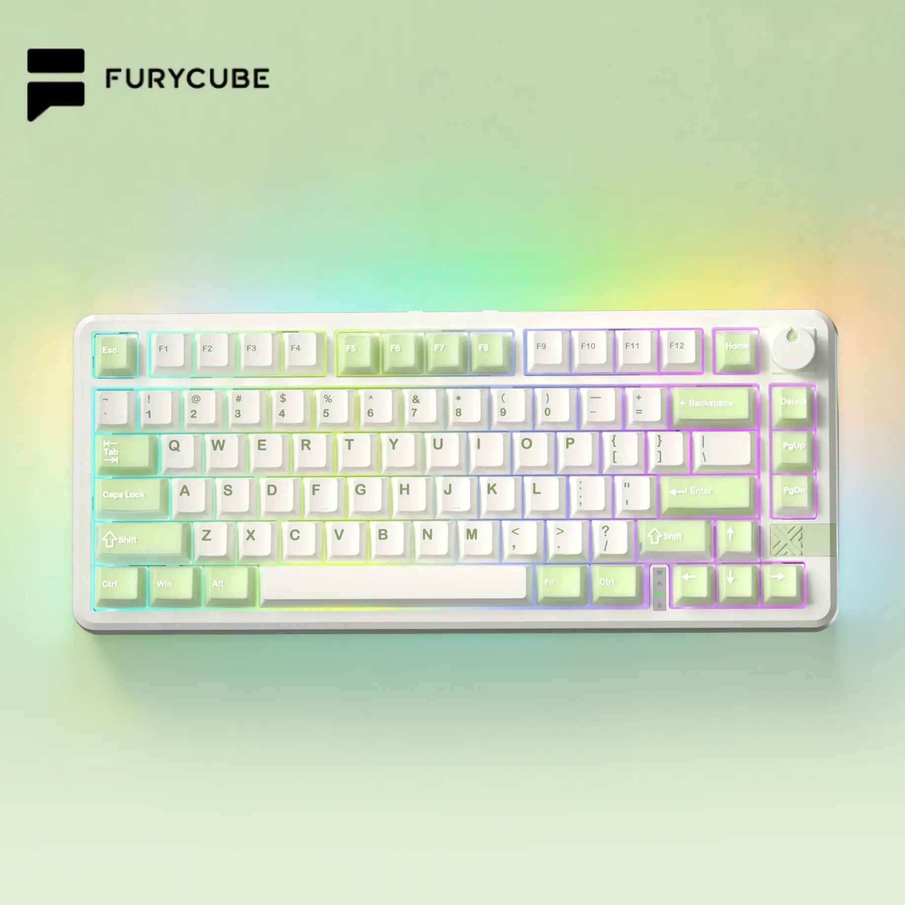 FURYCUBE FC75 PRO Creamy Keyboard Wireless Mechanical Keyboard Bluetooth 2.4G Tri-Mode Side Engraved Gaming For Laptop Computer 75 Keys RGB Light  PBT Keycaps 3/5 Pin Hot key Cappuller Gift Guide Gasket Gaming Keyboard Translucent keycaps