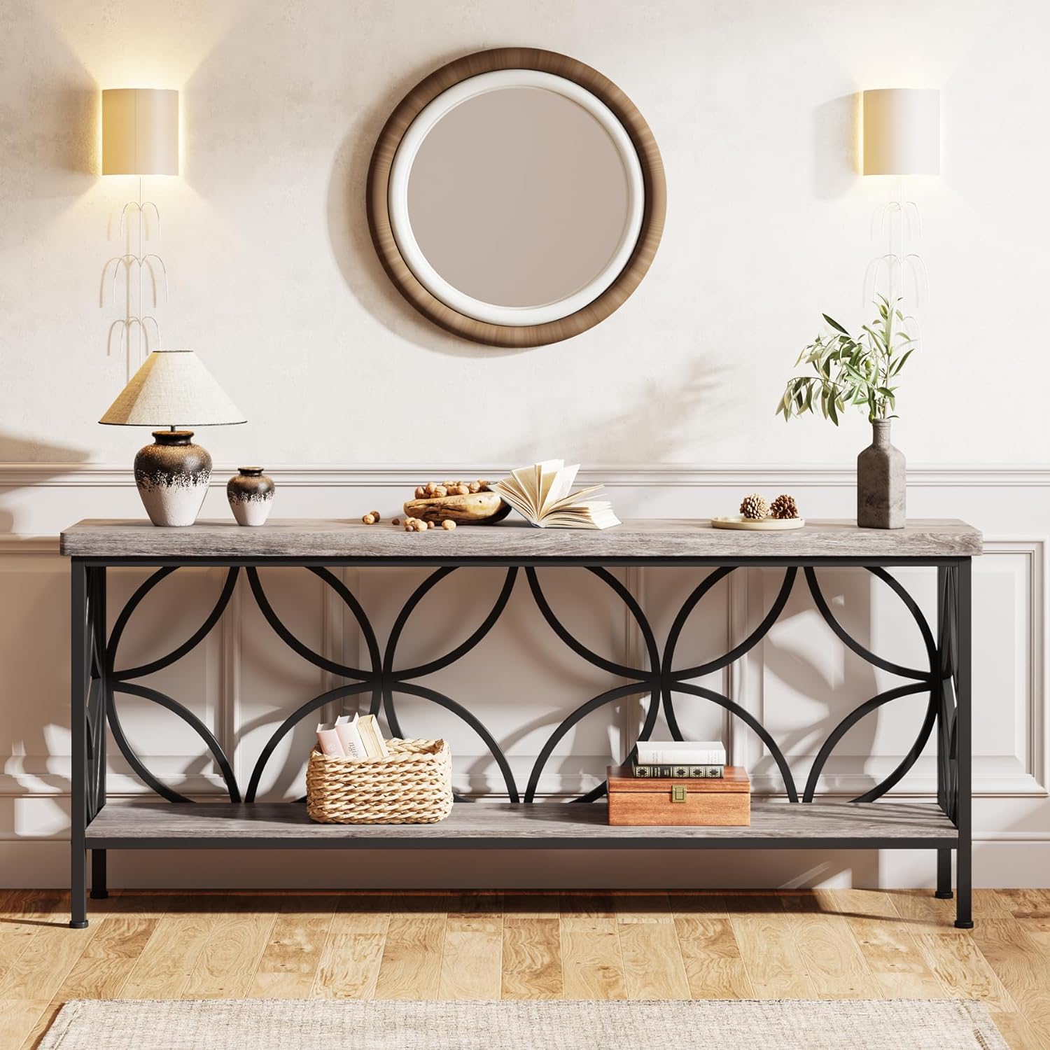 Tribesigns 70.9-Inch Narrow Sofa Table with Storage for Entryway, Living Room, Foyer