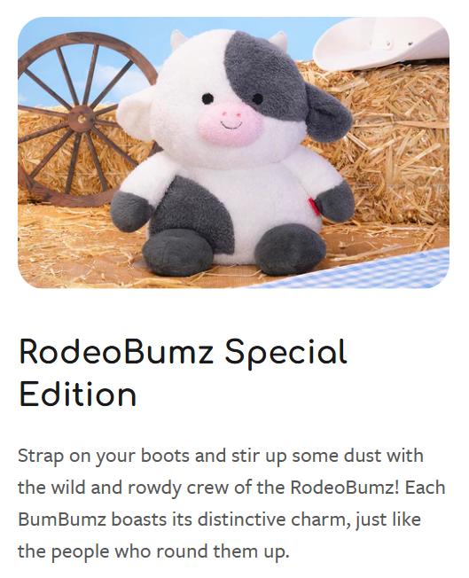 BumBumz Stuffed Toy: Cow Conrad, 12-Inch, RodeoBumz Special Edition, Soft and Fluffy, Unique Design