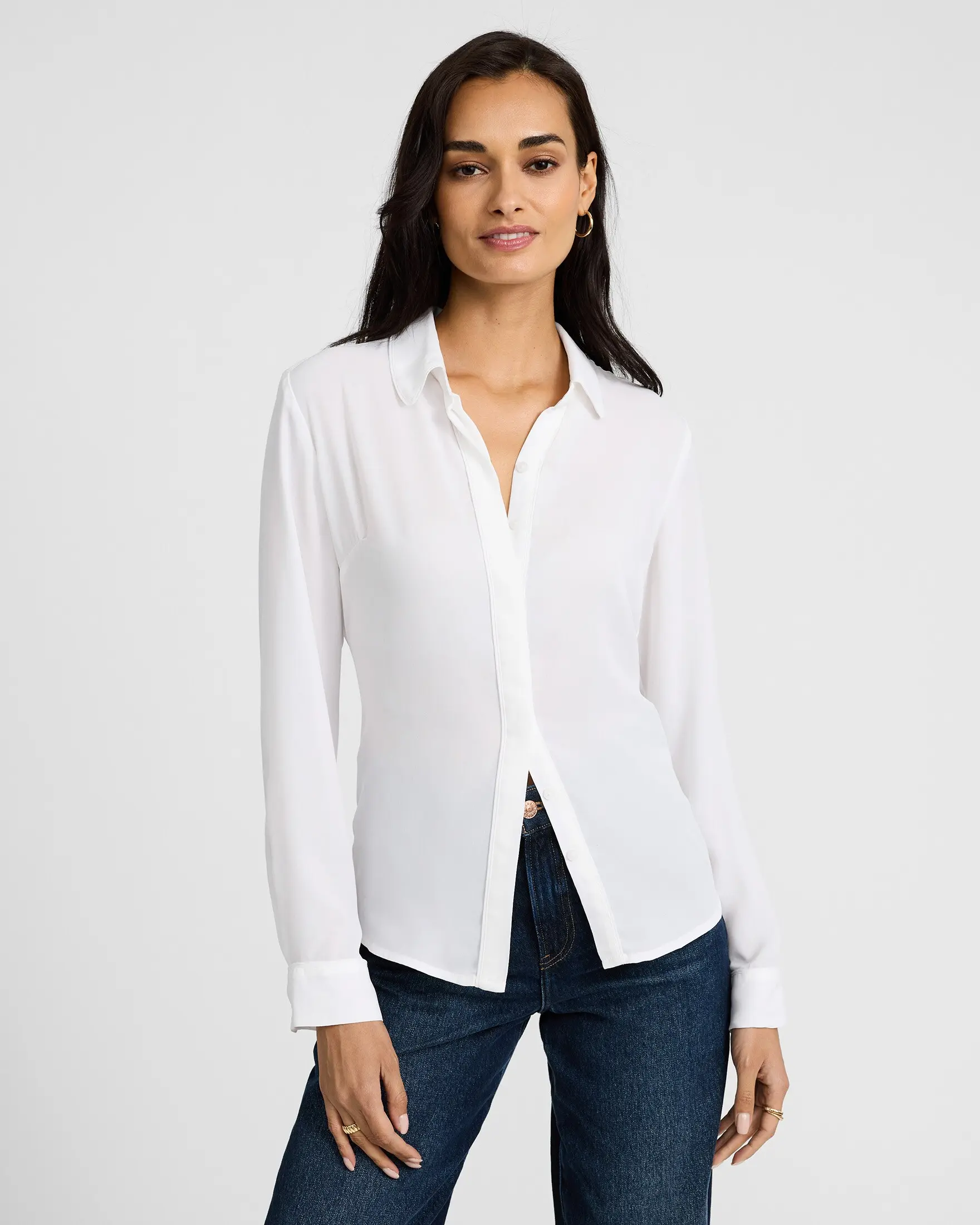ivory dress shirt for wedding Ivory 3/4 sleeves lace bridal top #2025