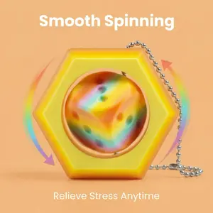 3D Printed Fidget Dice Keychain Hexagon Spiral Stress Relief Sensory Toy for Adults Kids Teens Portable Fashion Accessory Auditory Tactile Sensory Relief for Adults Teens Kids Office ADHD Focus Gift Contactless Magic Tap-to-Pay Wand Stress-relieving  Pop