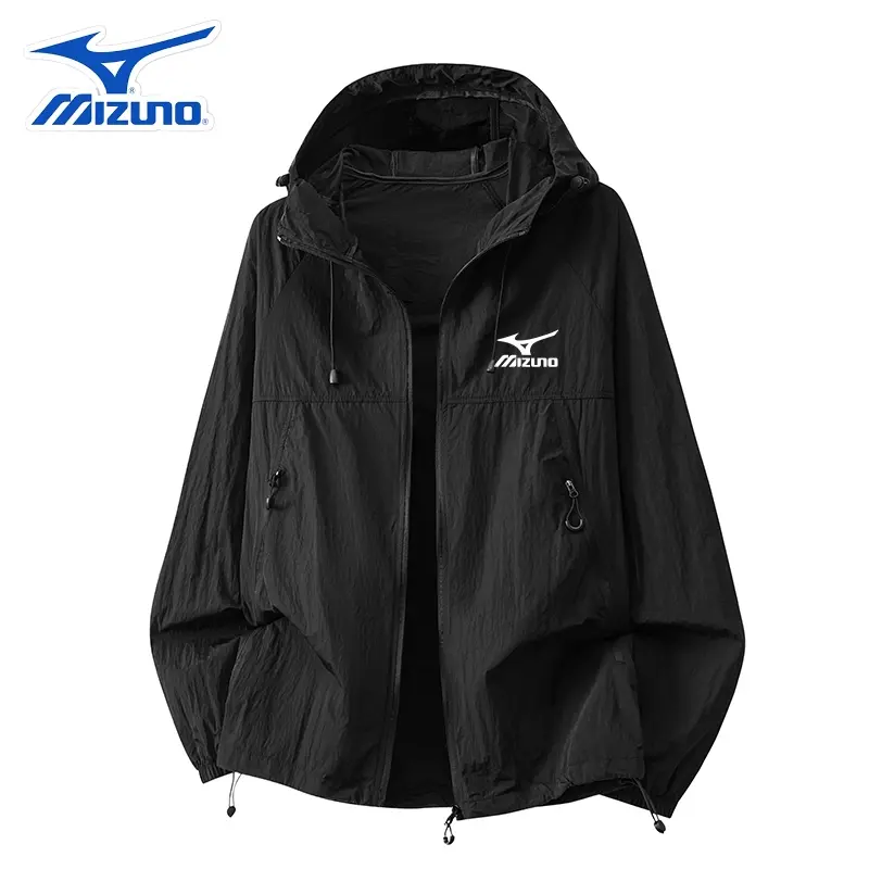 Mizuno Full-Zip Hooded Sun Protection Windbreaker - UPF Hiking Camping Clothes, Full Sleeve Tops for Outdoor Sports & Daily Wear, Long Sleeve, 3Xl, 2Xl, Unisex Clothes, Full Sleeves