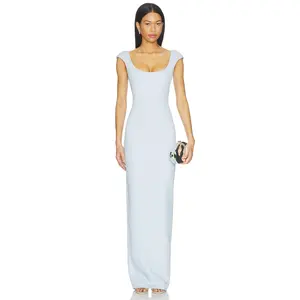 SAU LEE Brooke Gown in Dusty Lavender Pastel Blue