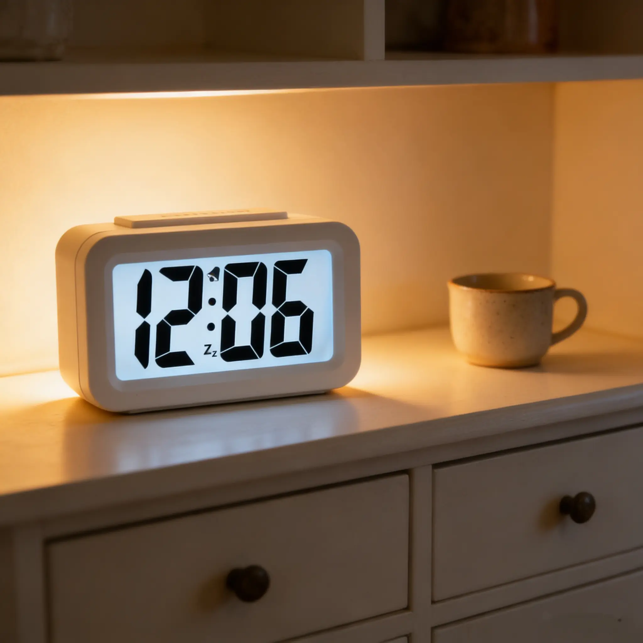 Smart Alarm Clock with Night Light, Bedhead Electronic Clock, Silent Non-Ticking Desk Clock, Adjustable Brightness, Battery Powered for Bedroom Nightstand, Kids Room, Living Room#tiktokshopsummersale